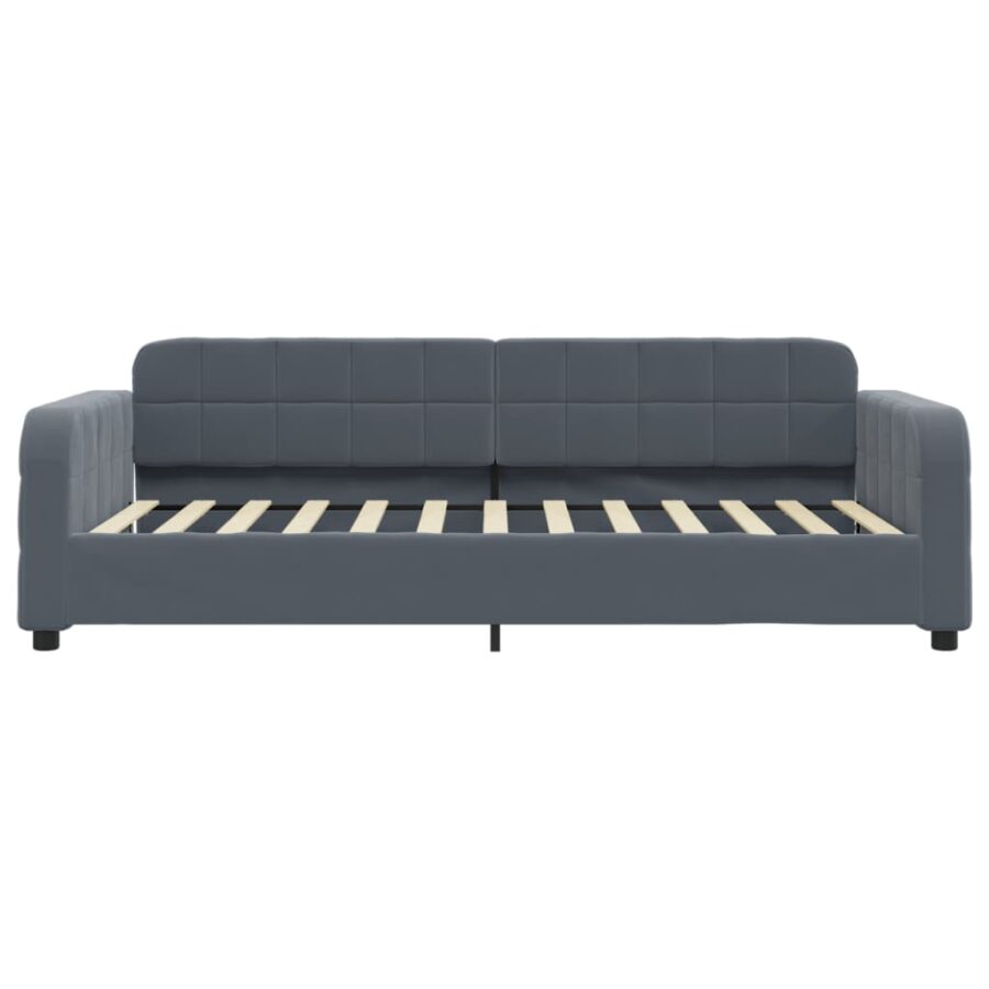 Slaapbank 90x200 cm fluweel donkergrijs - Afbeelding 3