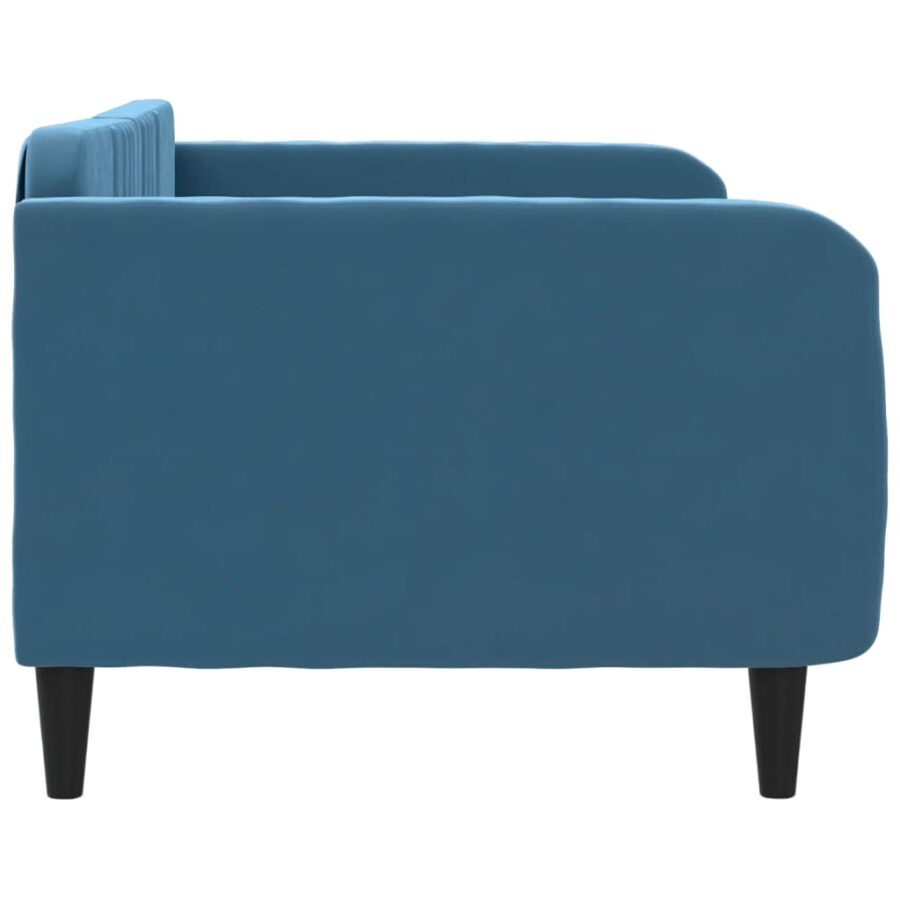 Slaapbank 90x200 cm fluweel blauw - Afbeelding 4