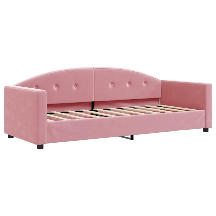 Slaapbank 80x200 cm fluweel roze - Afbeelding 2