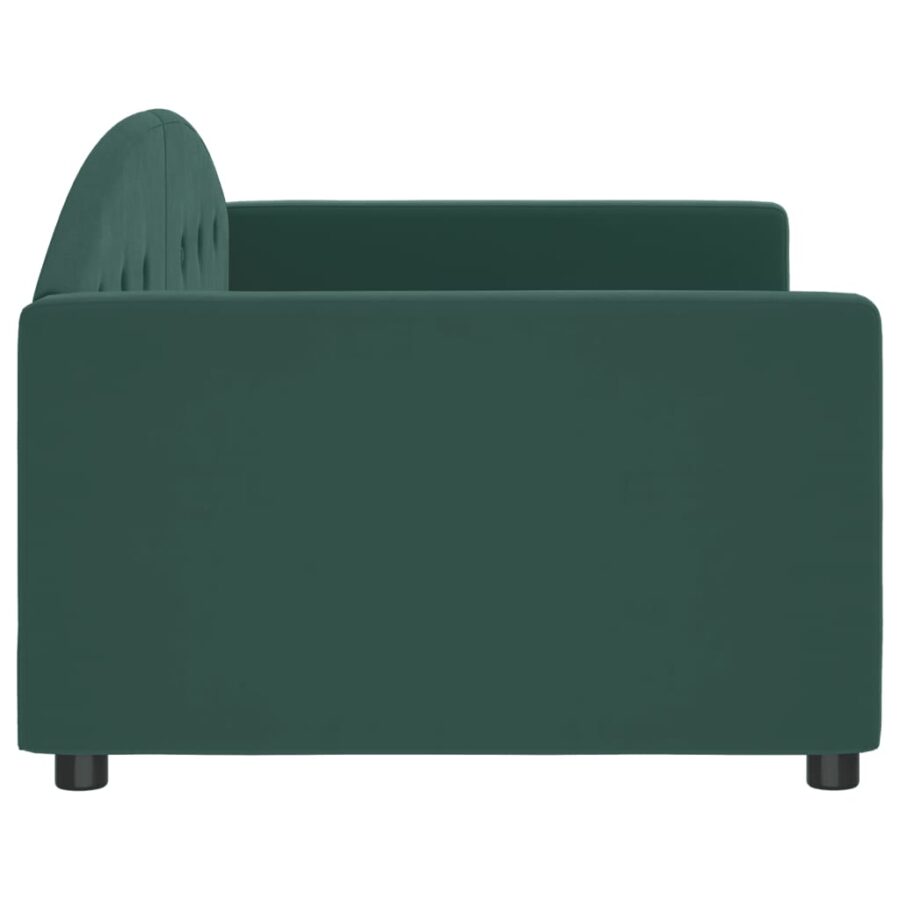 Slaapbank 90x200 cm fluweel donkergroen - Afbeelding 4