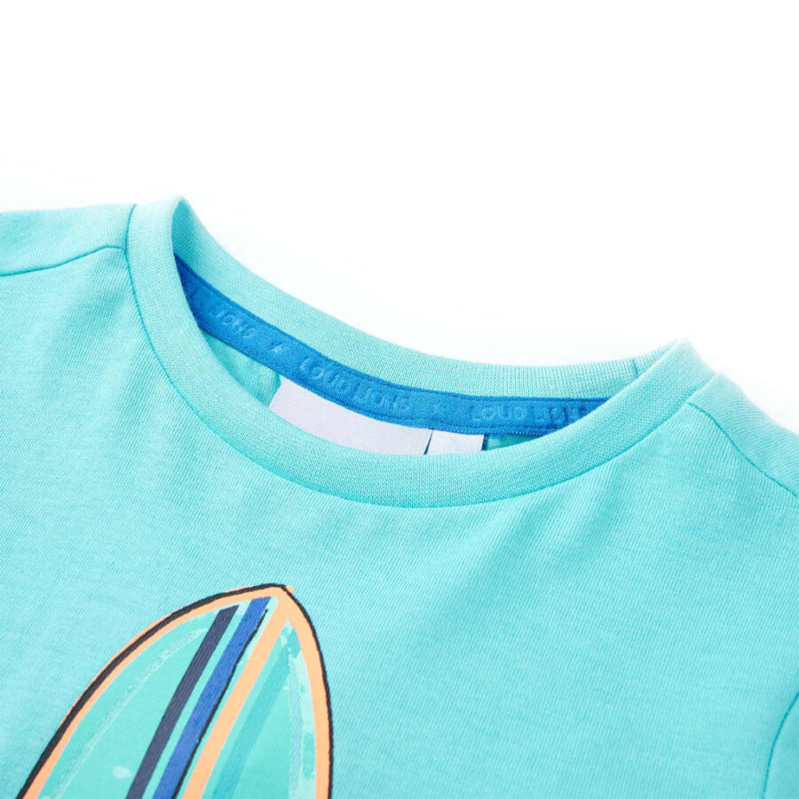 Kindershirt met korte mouwen 128 zeeblauw - Afbeelding 3