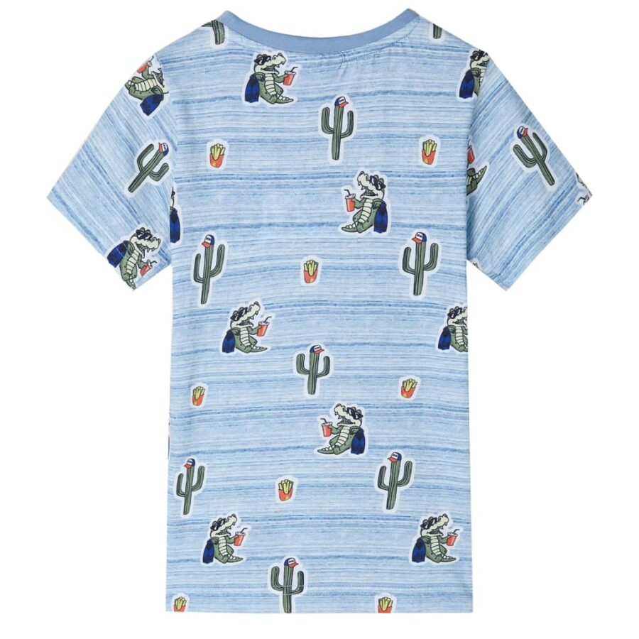 Kindershirt 128 gemengd blauw - Afbeelding 2