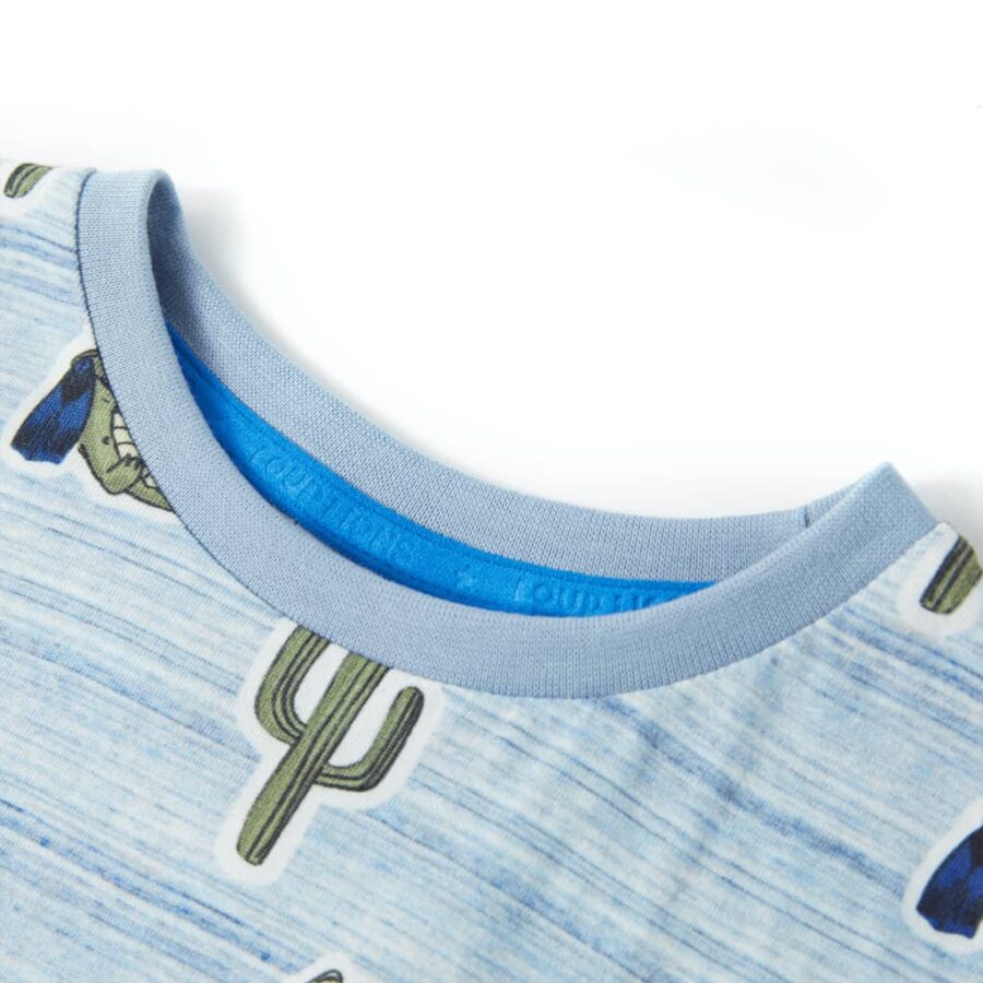 Kindershirt 128 gemengd blauw - Afbeelding 3