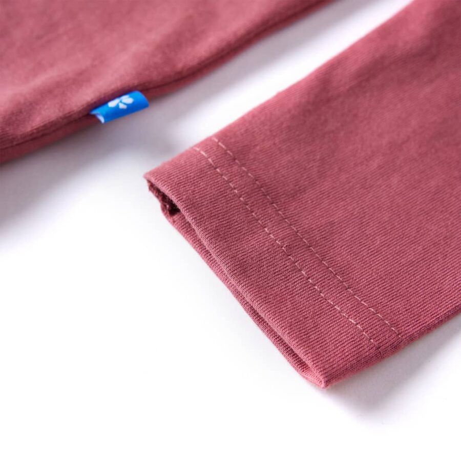 Kindershirt met lange mouwen 116 donkerrood - Afbeelding 5