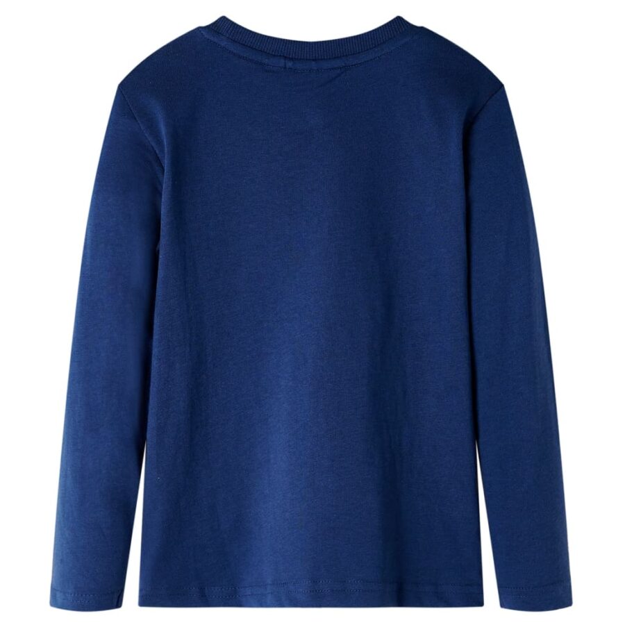 Kindershirt met lange mouwen 104 marineblauw - Afbeelding 2