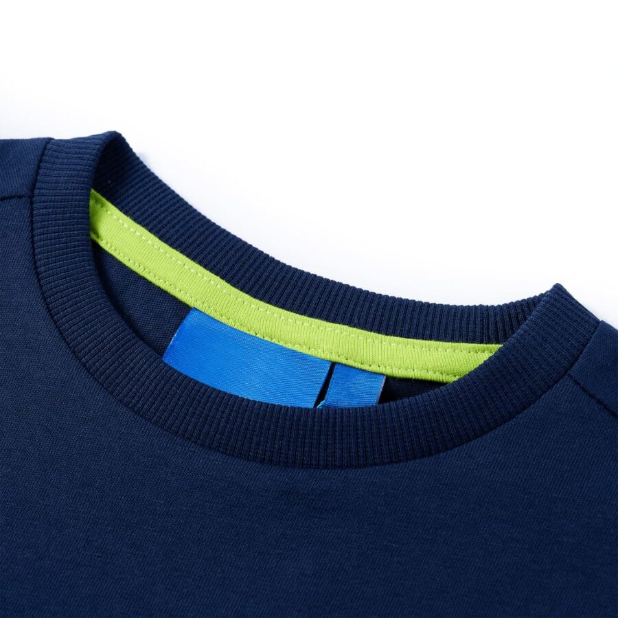 Kindershirt met lange mouwen 104 marineblauw - Afbeelding 3