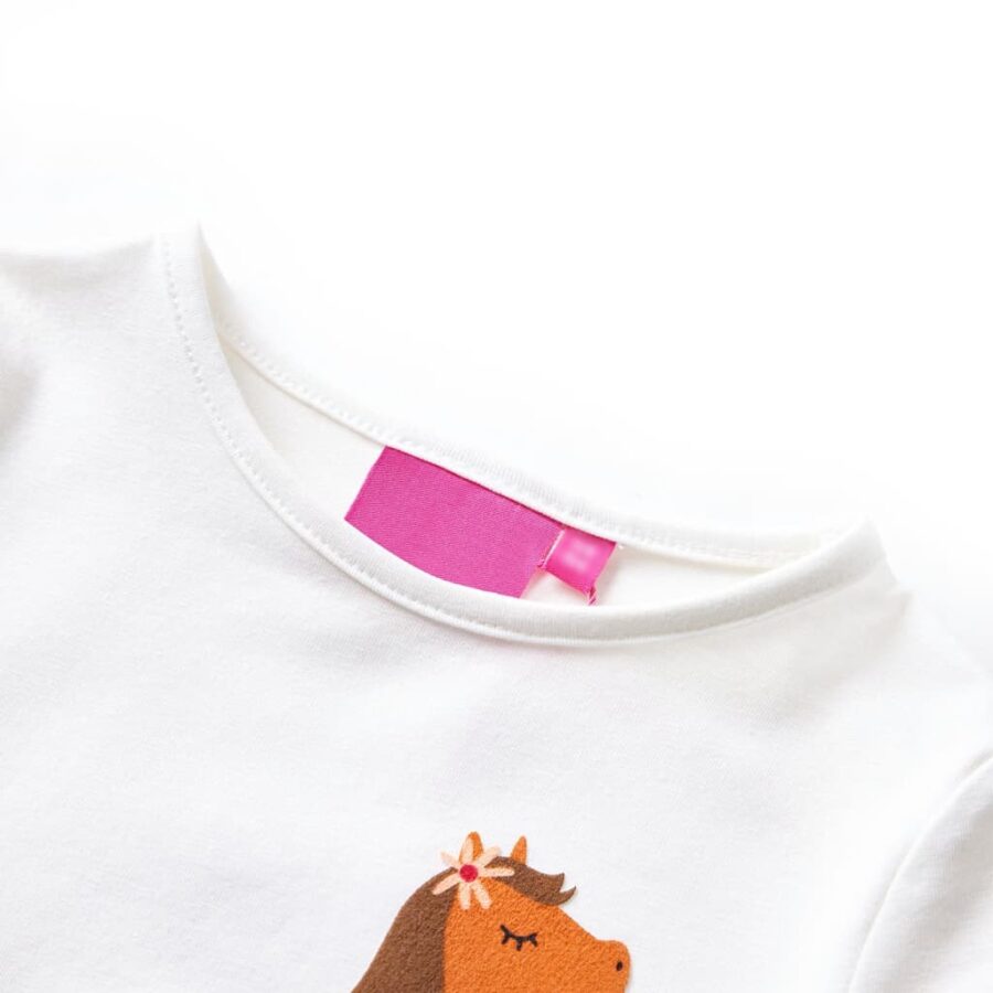 Kindershirt met lange mouwen 104 ecrukleurig - Afbeelding 3