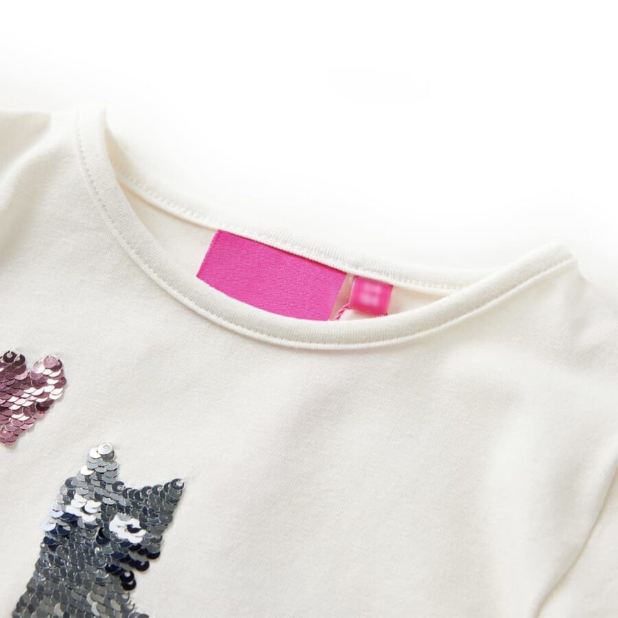 Kindershirt met lange mouwen 104 ecru - Afbeelding 3