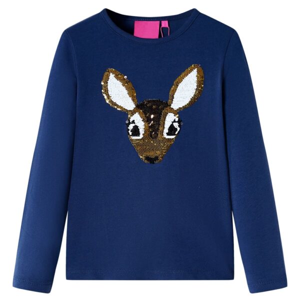 Kindershirt met lange mouwen 104 marineblauw