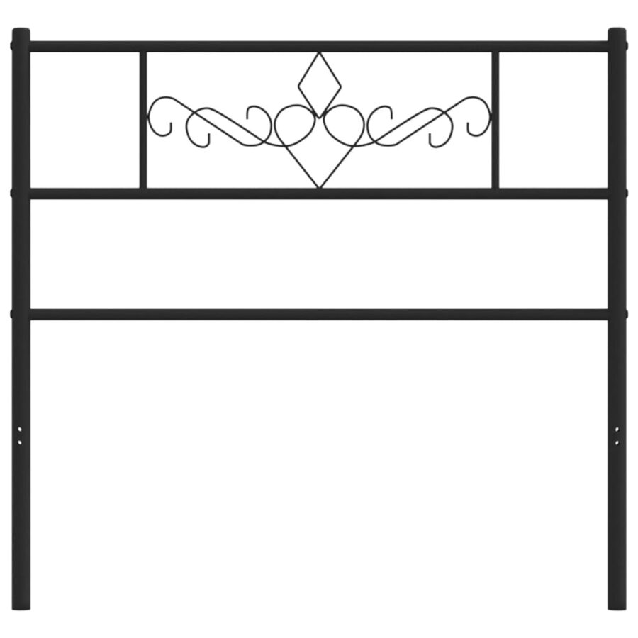 Hoofdbord 75 cm metaal zwart - Afbeelding 3