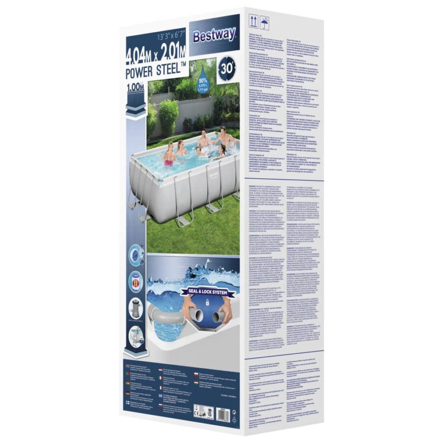 Bestway Power Steel Zwembadset rechthoekig 404x201x100 cm - Afbeelding 12