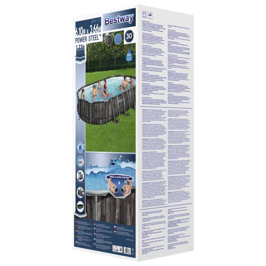 Bestway Power Steel Zwembadset ovaal 488x305x107 cm - Afbeelding 10