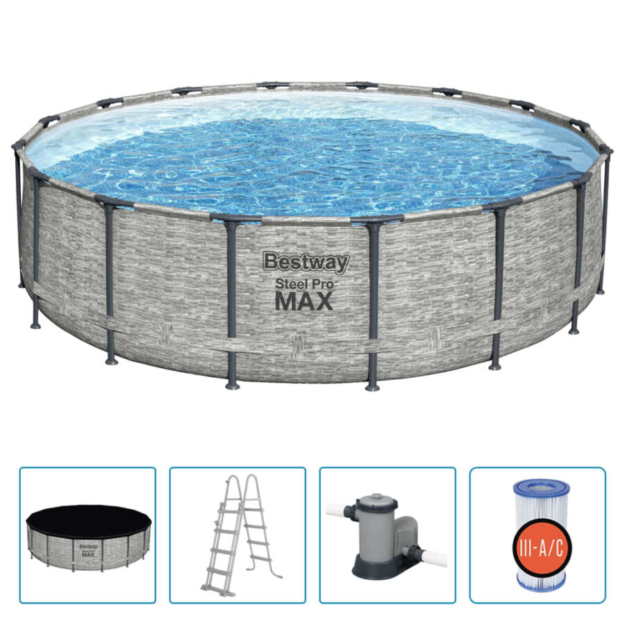 Bestway Power Steel Zwembad rond 488x122 cm - Afbeelding 2