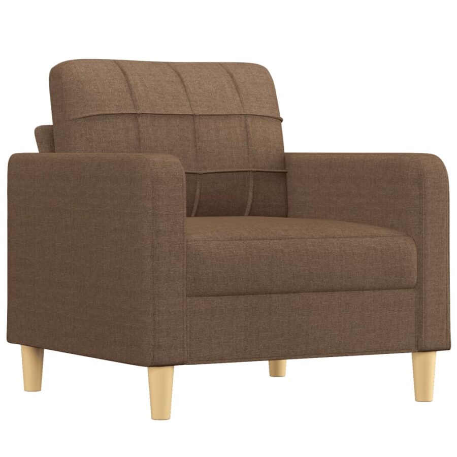 4-delige Loungeset met kussens stof bruin - Afbeelding 3