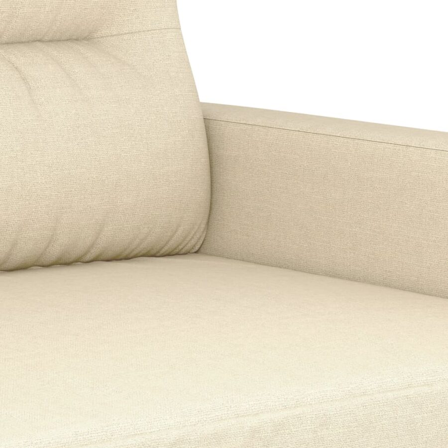 3-delige Loungeset met kussens stof crèmekleurig - Afbeelding 6