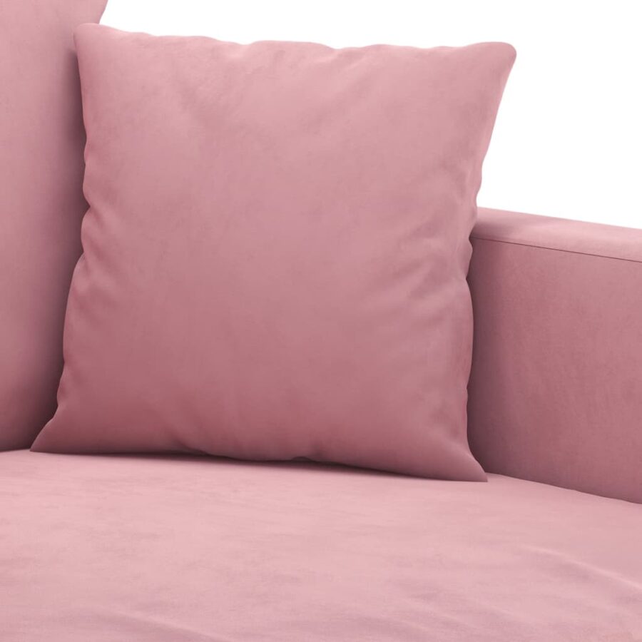4-delige Loungeset met kussens fluweel roze - Afbeelding 7