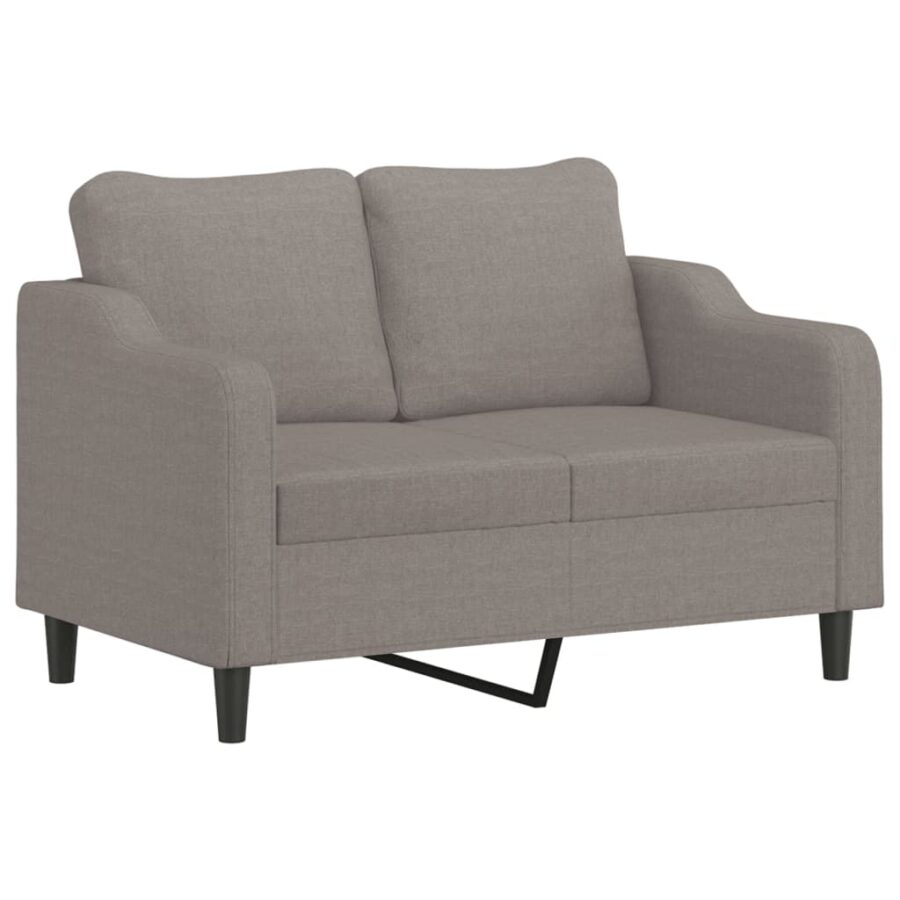 3-delige Loungeset met kussens stof taupe - Afbeelding 4