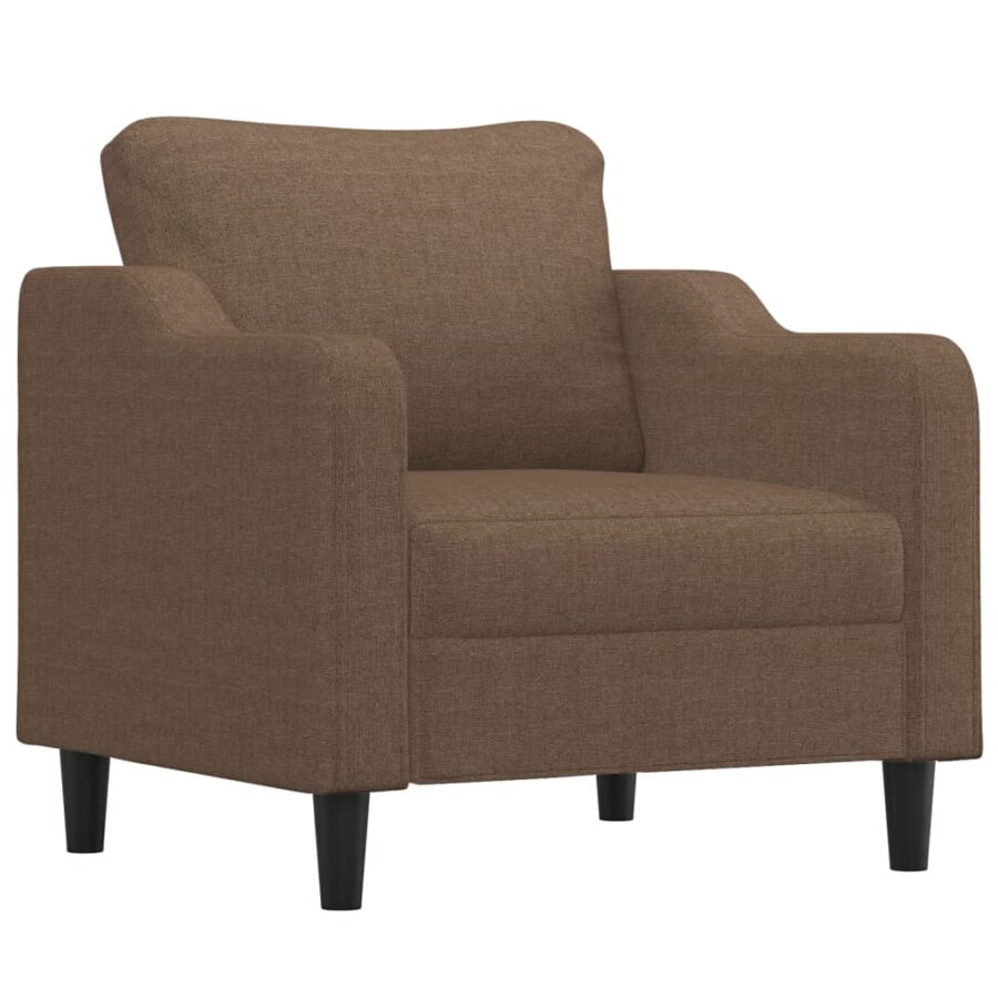 4-delige Loungeset met kussens stof bruin - Afbeelding 3