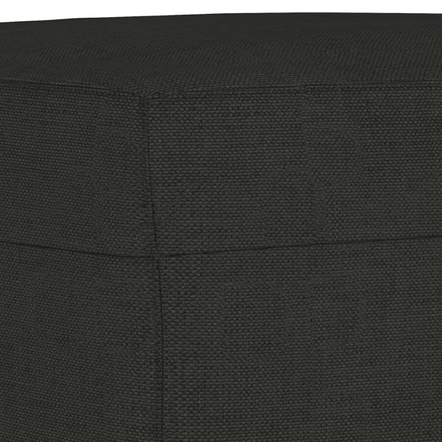 4-delige loungeset met kussens stof zwart - Afbeelding 8