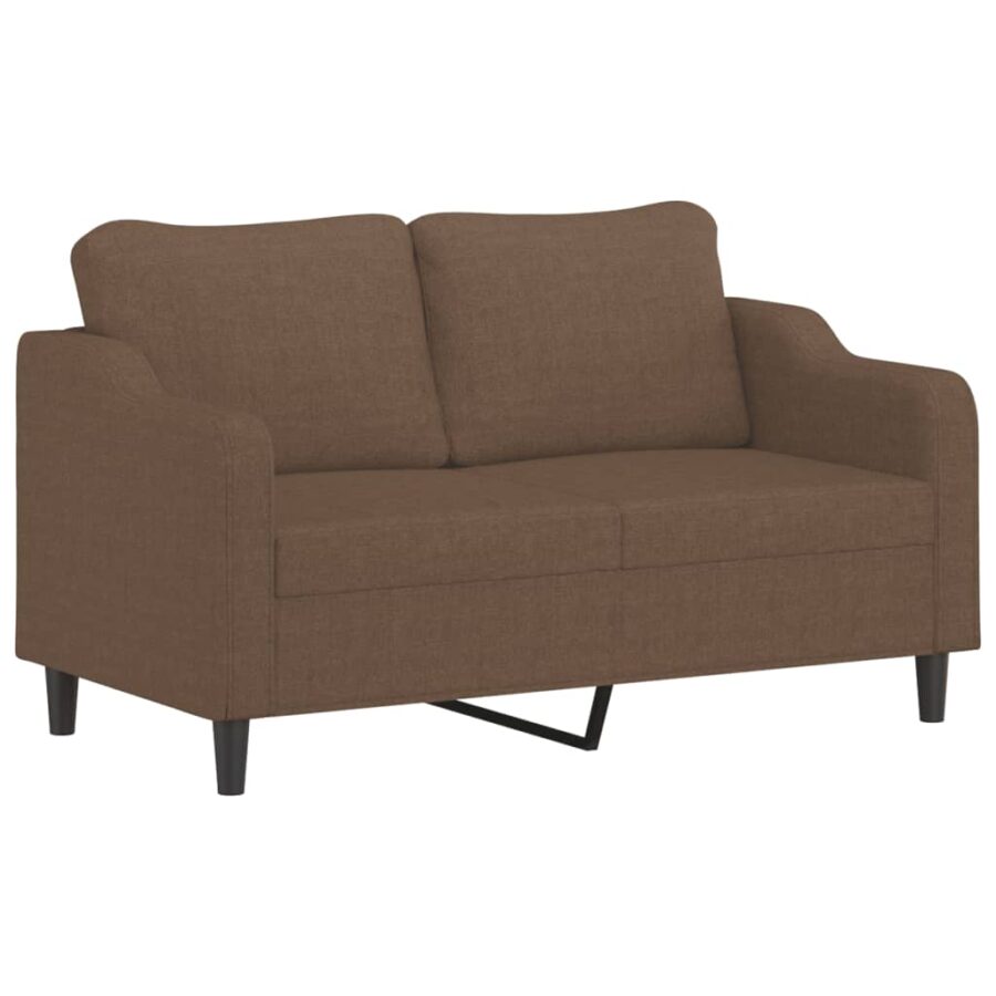 4-delige Loungeset met kussens stof bruin - Afbeelding 3