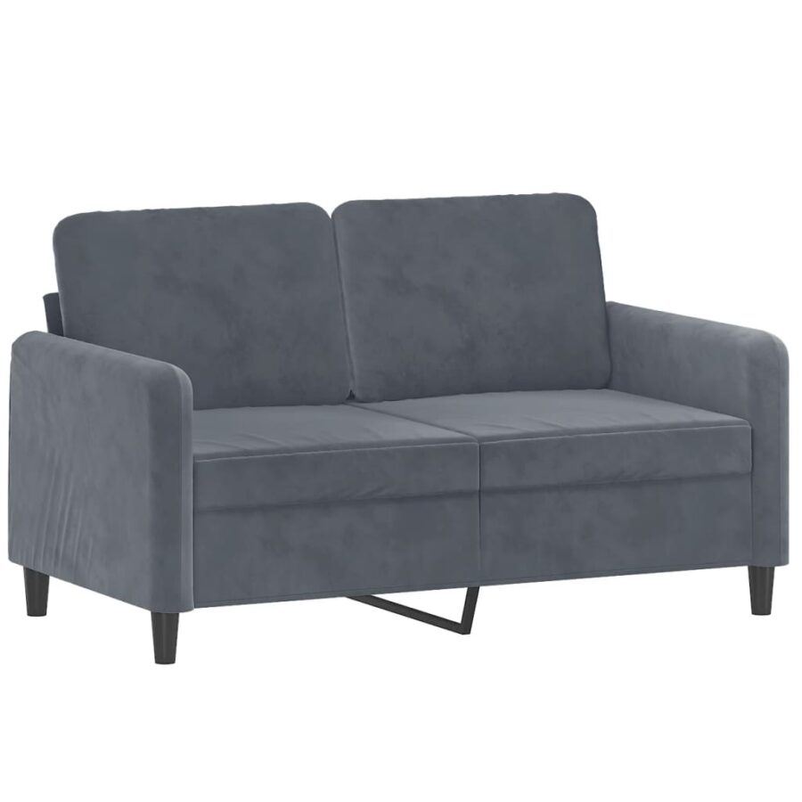3-delige Loungeset fluweel donkergrijs - Afbeelding 3
