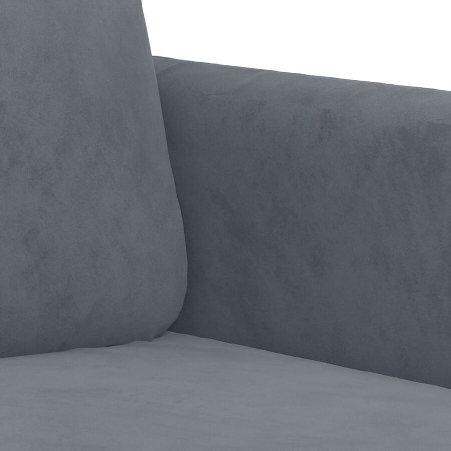 3-delige Loungeset fluweel donkergrijs - Afbeelding 6