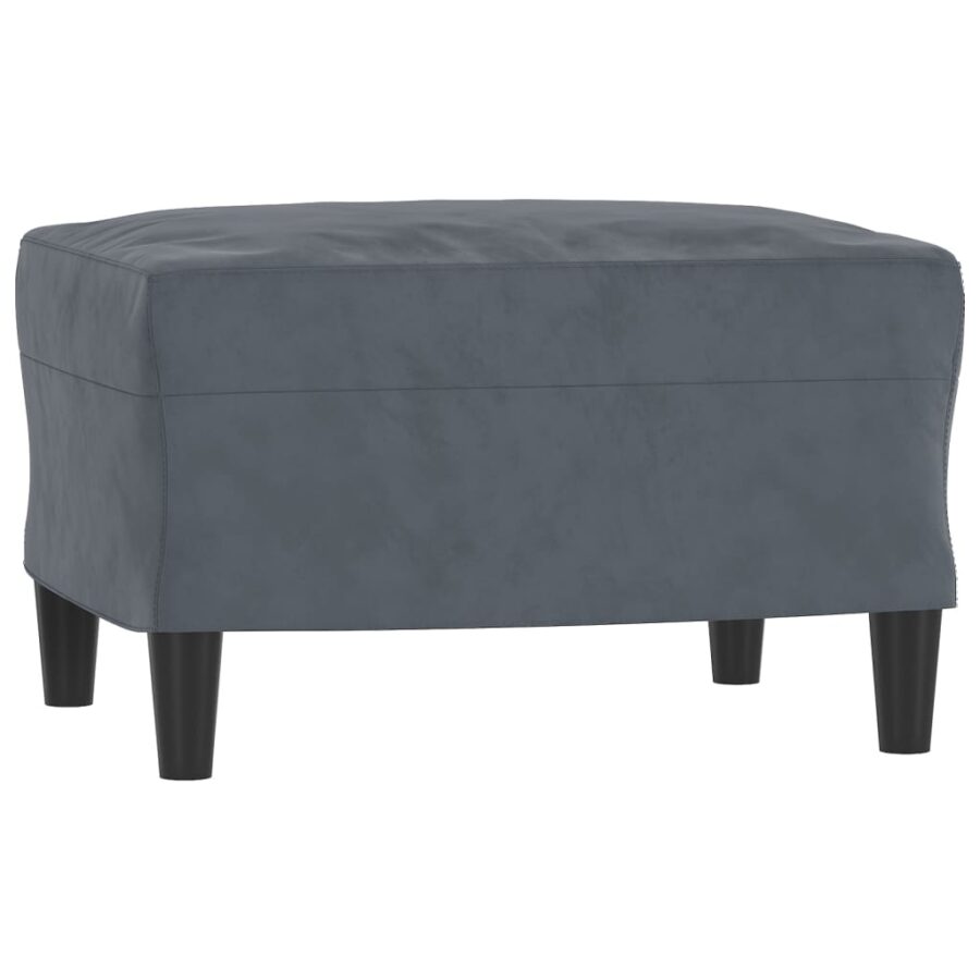 3-delige Loungeset fluweel donkergrijs - Afbeelding 5