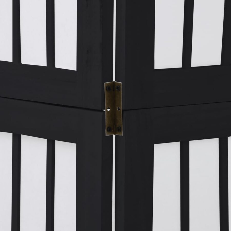Kamerscherm met 6 panelen massief paulowniahout zwart - Afbeelding 7