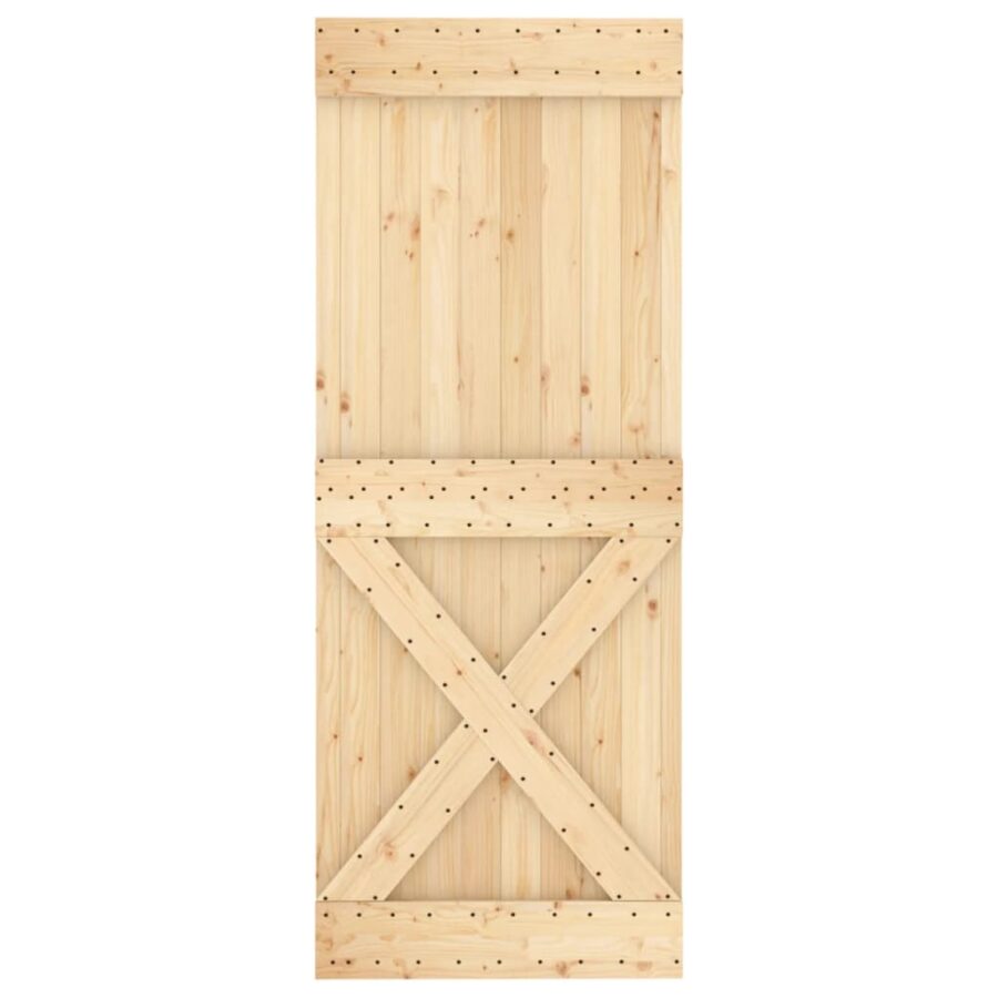 Schuifdeur met beslag 80x210 cm massief grenenhout - Afbeelding 4