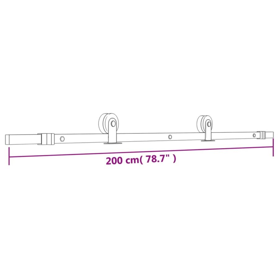 Schuifdeur met beslag 80x210 cm massief grenenhout - Afbeelding 12