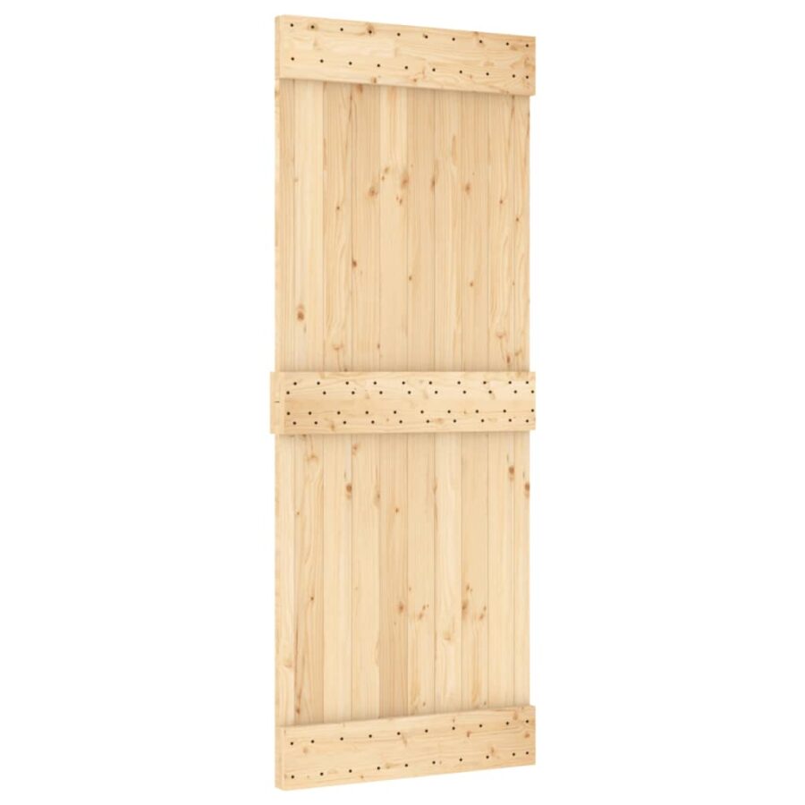 Schuifdeur met beslag 80x210 cm massief grenenhout - Afbeelding 3