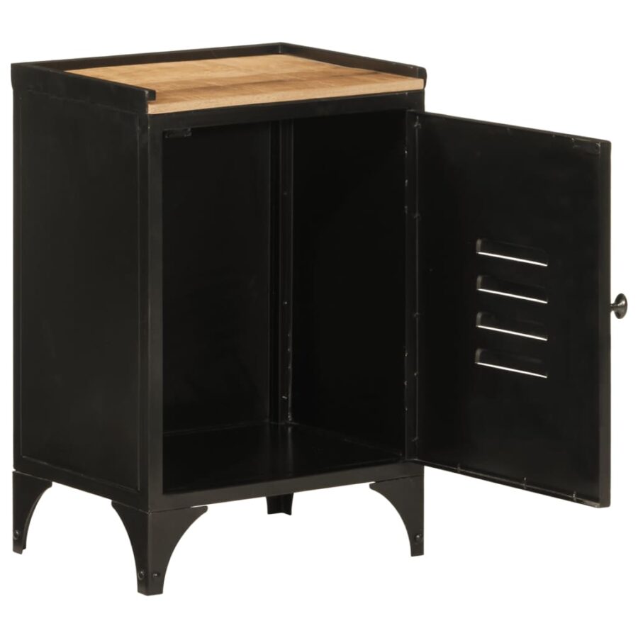 Badkamerkast 40x30x60 cm ijzer en massief mangohout - Afbeelding 2