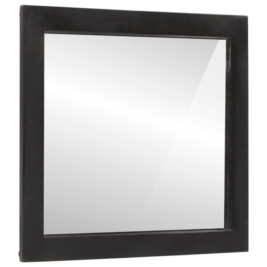 Badkamerspiegel 55x1x60 cm glas en massief mangohout - Afbeelding 2