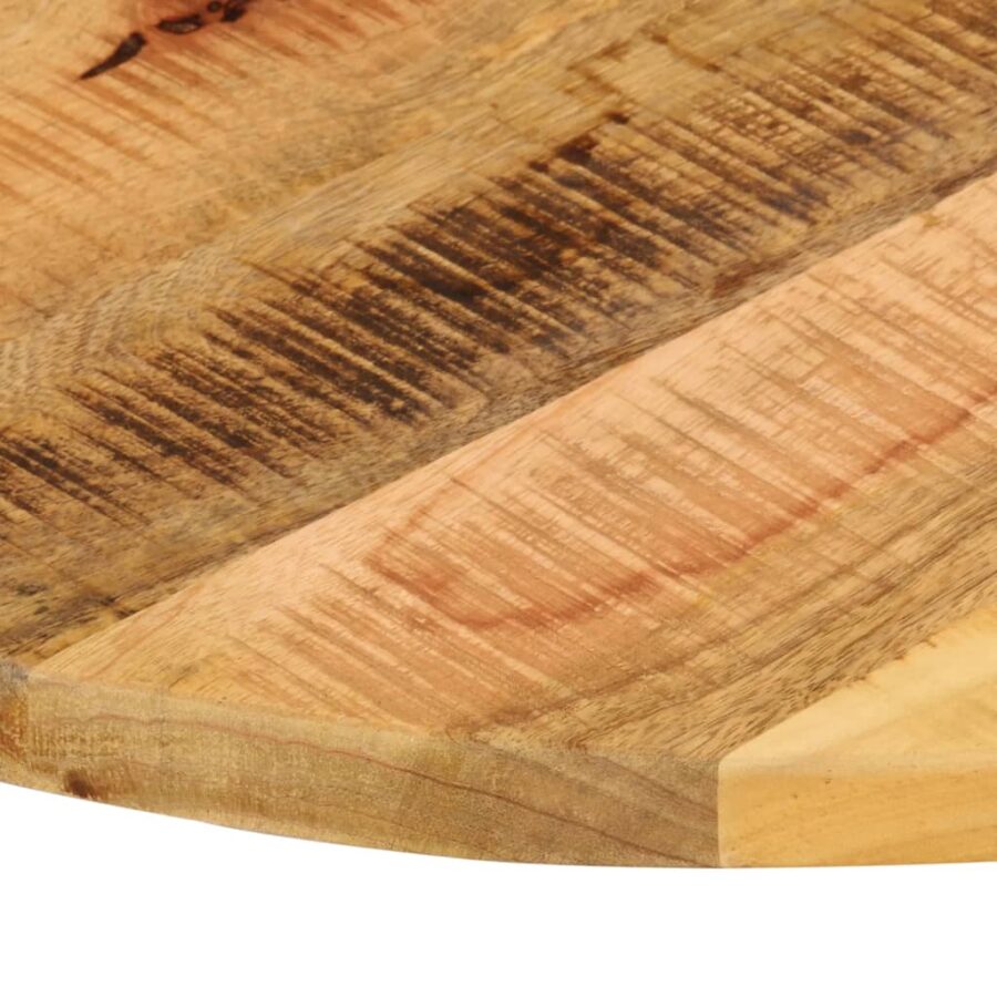 Tafelblad rond Ø 90x2,5 cm massief ruw mangohout - Afbeelding 6