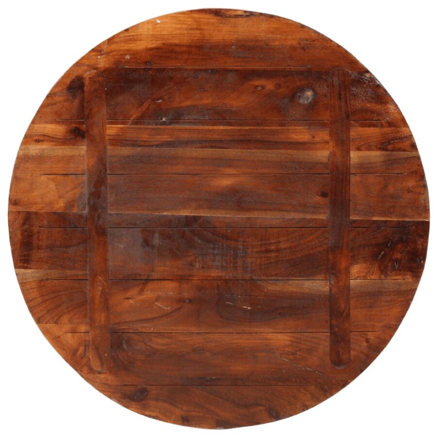 Tafelblad rond Ø 90x3,8 cm massief gerecycled hout - Afbeelding 5