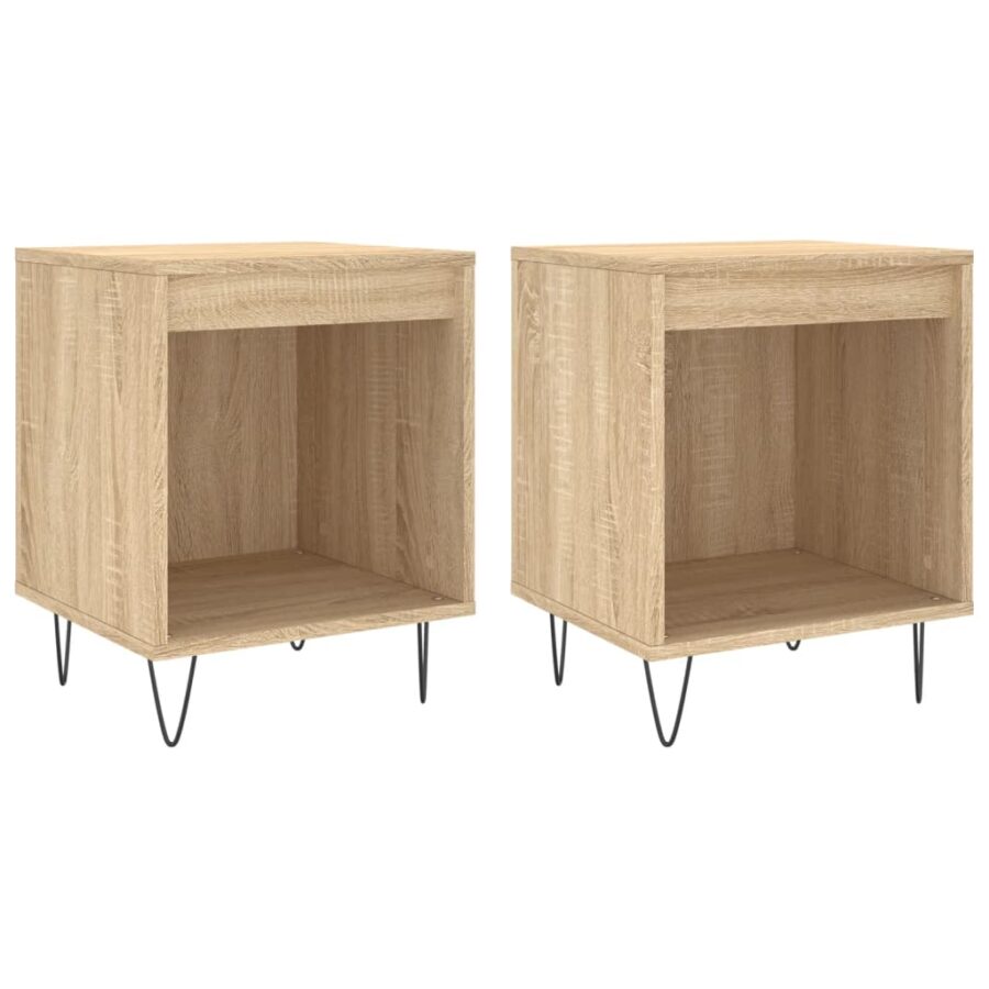 Nachtkastjes 2 st 40x35x50 cm sonoma eikenkleurig - Afbeelding 2