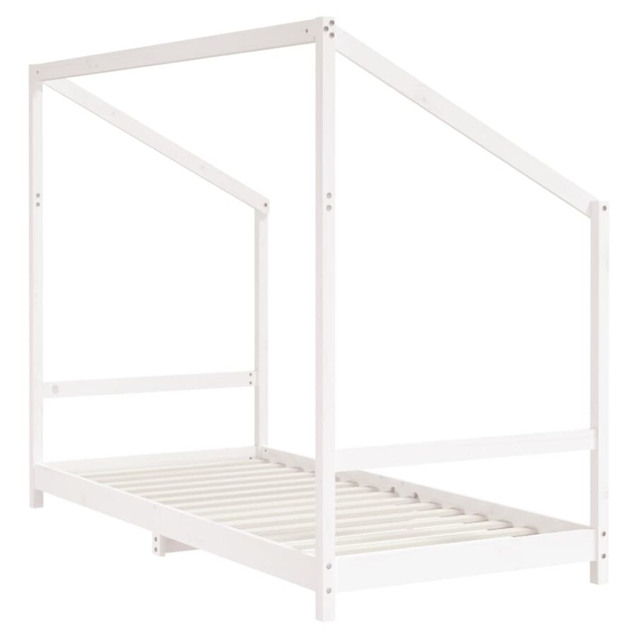 Kinderbedframe 2x(90x200) cm massief grenenhout wit - Afbeelding 7