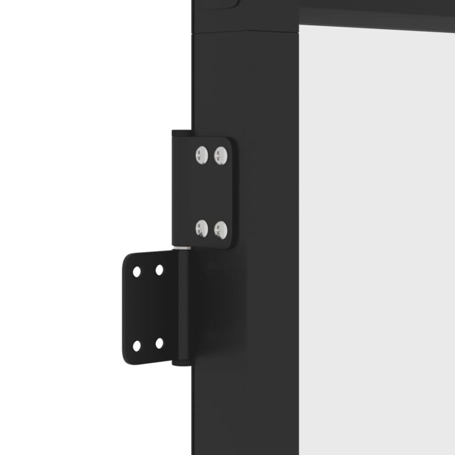 Binnendeur smal 76x201,5 cm gehard glas en aluminium zwart - Afbeelding 8