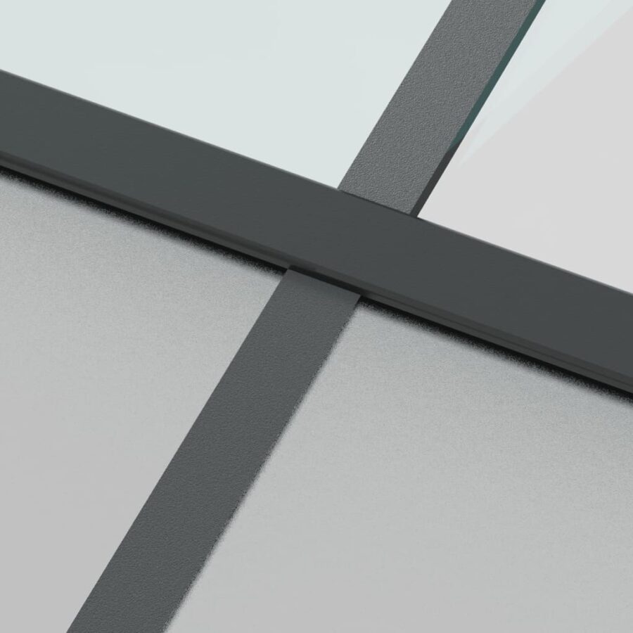 Schuifdeur 90x205 cm gehard glas en aluminium zwart - Afbeelding 6
