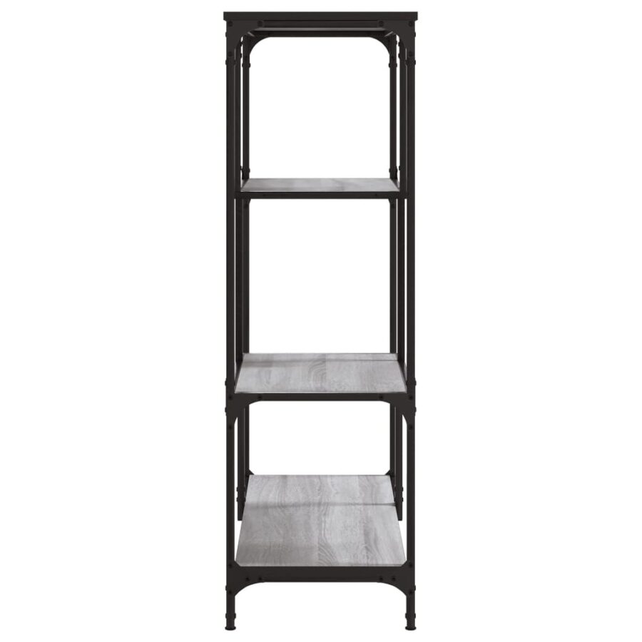 Boekenrek 81x36x115 cm bewerkt hout en staal grijs sonoma - Afbeelding 5