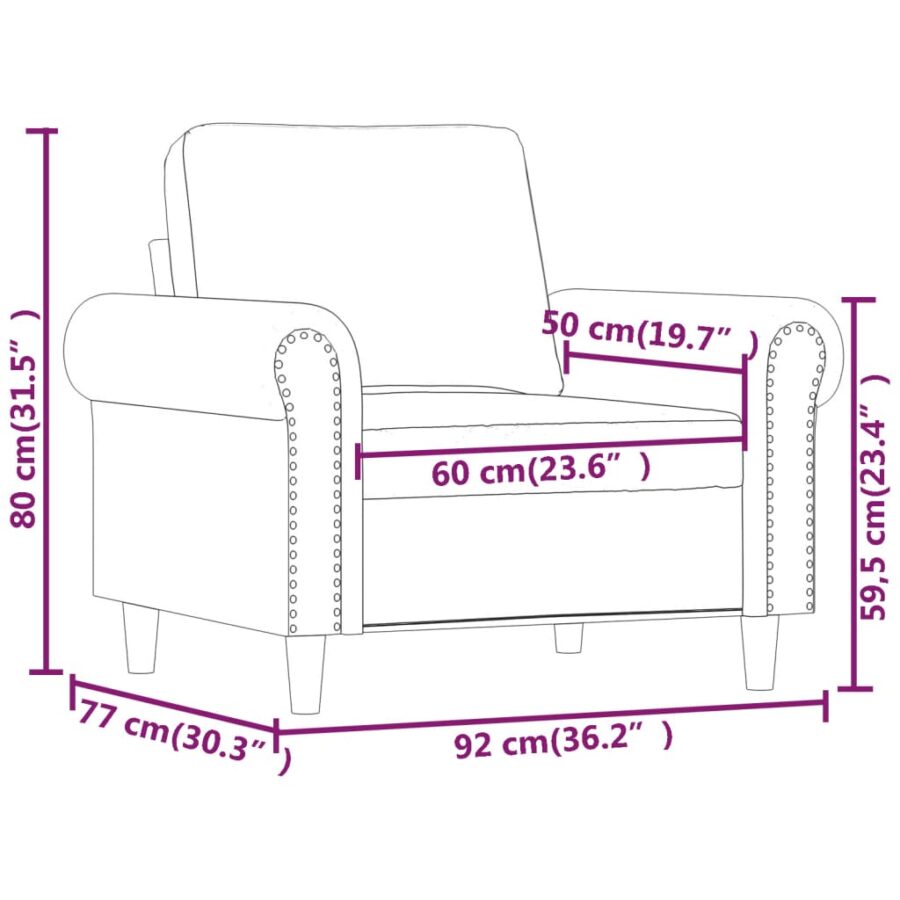 Fauteuil 60 cm fluweel donkergroen - Afbeelding 9