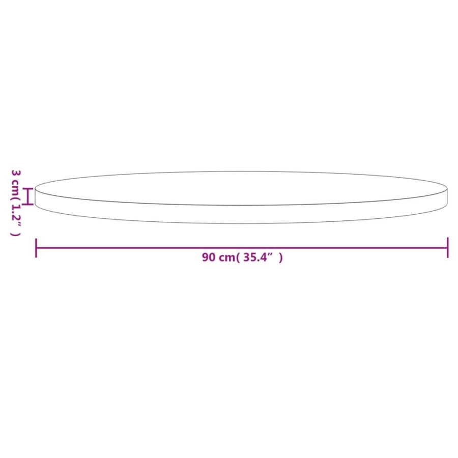 Tafelblad rond Ø90x3 cm massief grenenhout - Afbeelding 7