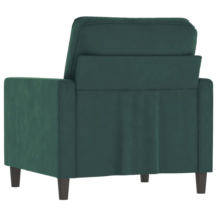 Fauteuil 60 cm fluweel donkergroen - Afbeelding 5