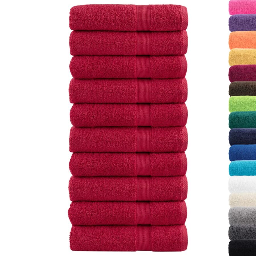 Handdoeken SOLUND 10 st 600 g/m² 50x100 cm rood - Afbeelding 2