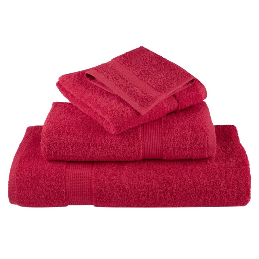 Badhanddoeken SOLUND 10 st 600 g/m² 70x140 cm rood - Afbeelding 4
