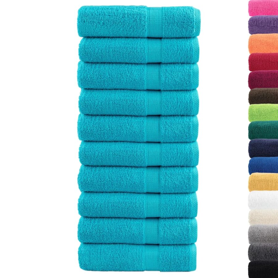Handdoeken SOLUND 10 st 600 g/m² 50x100 cm turquoise - Afbeelding 2