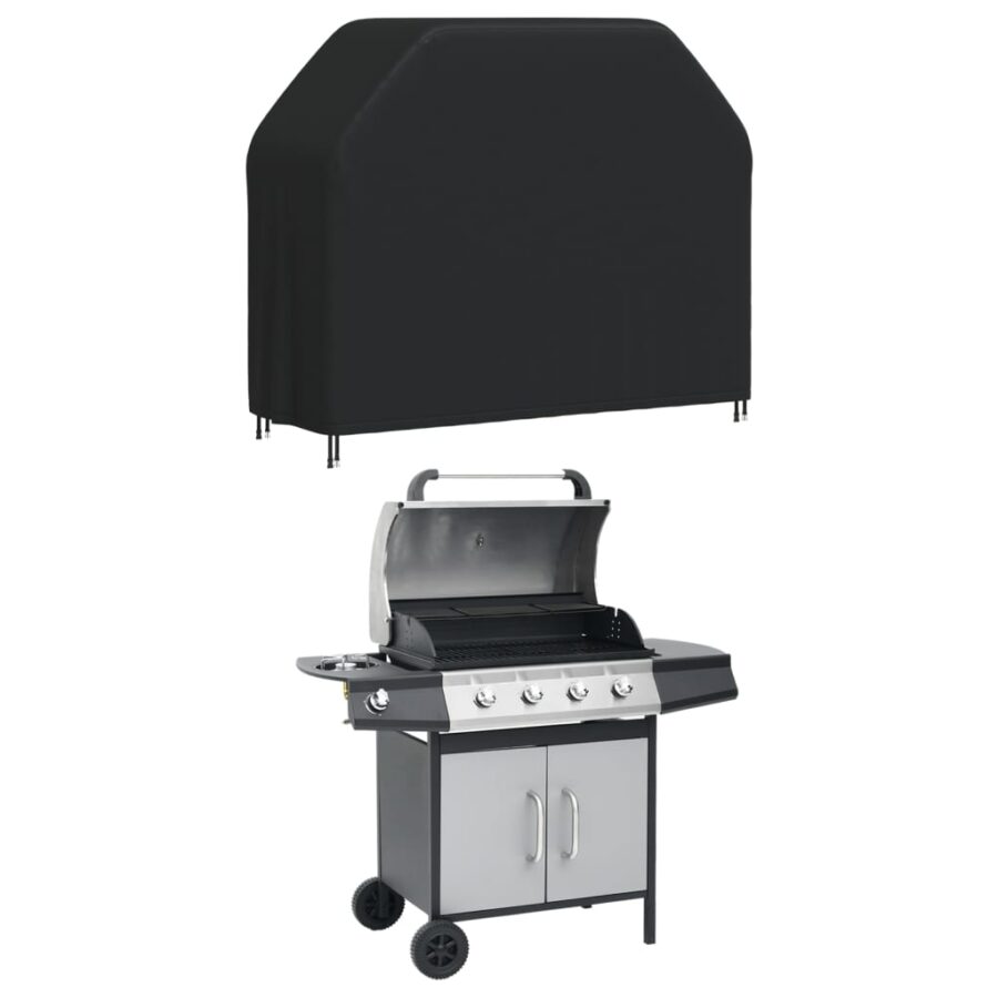 Barbecuehoes 140x58x106 cm 420D oxford zwart - Afbeelding 2