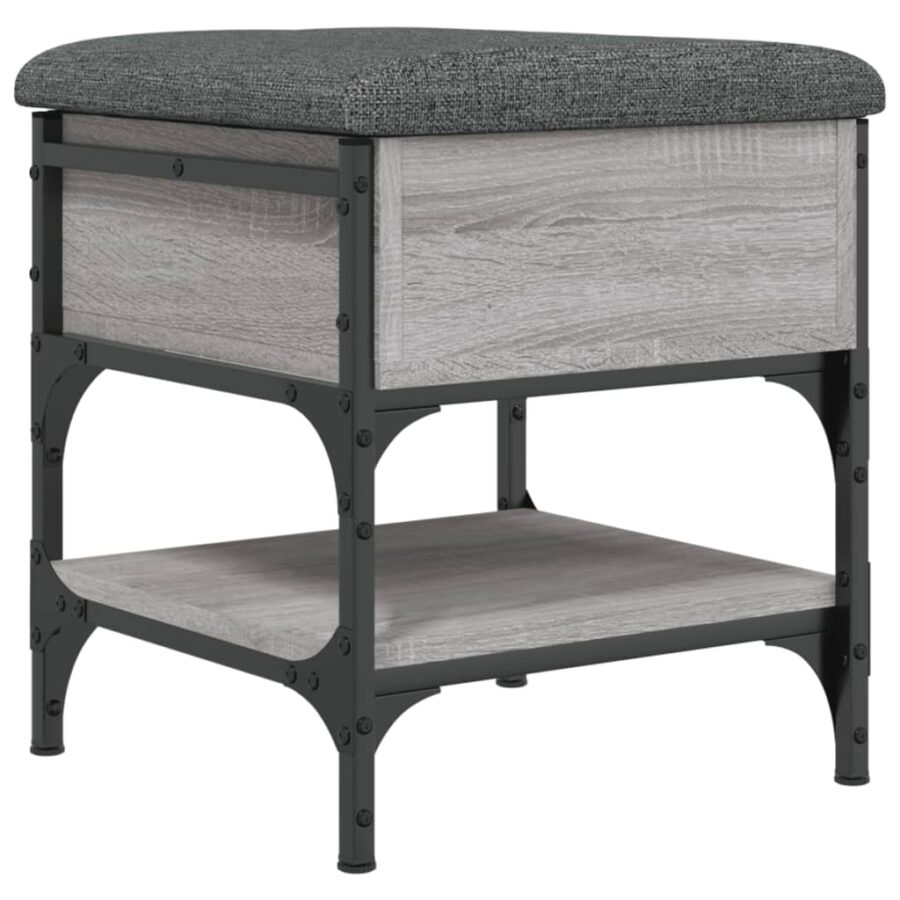 Schoenenbank 42x42x45 cm bewerkt hout grijs sonoma eikenkleurig - Afbeelding 8