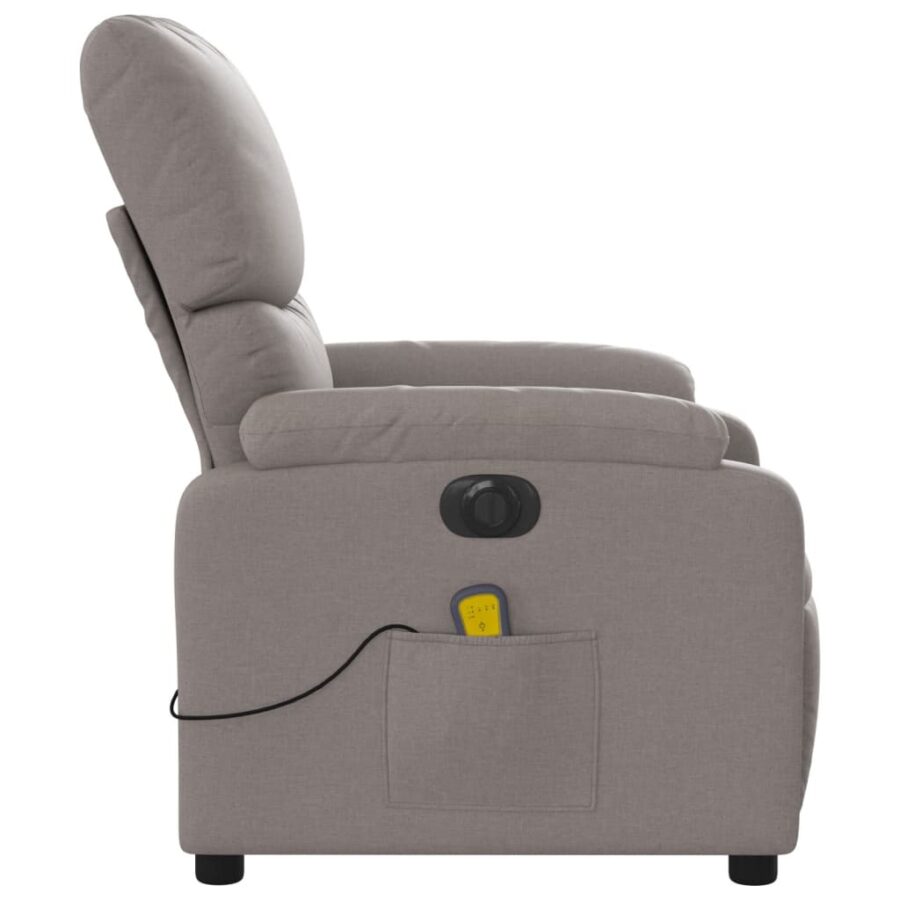 Massagestoel elektrisch verstelbaar stof taupe - Afbeelding 10