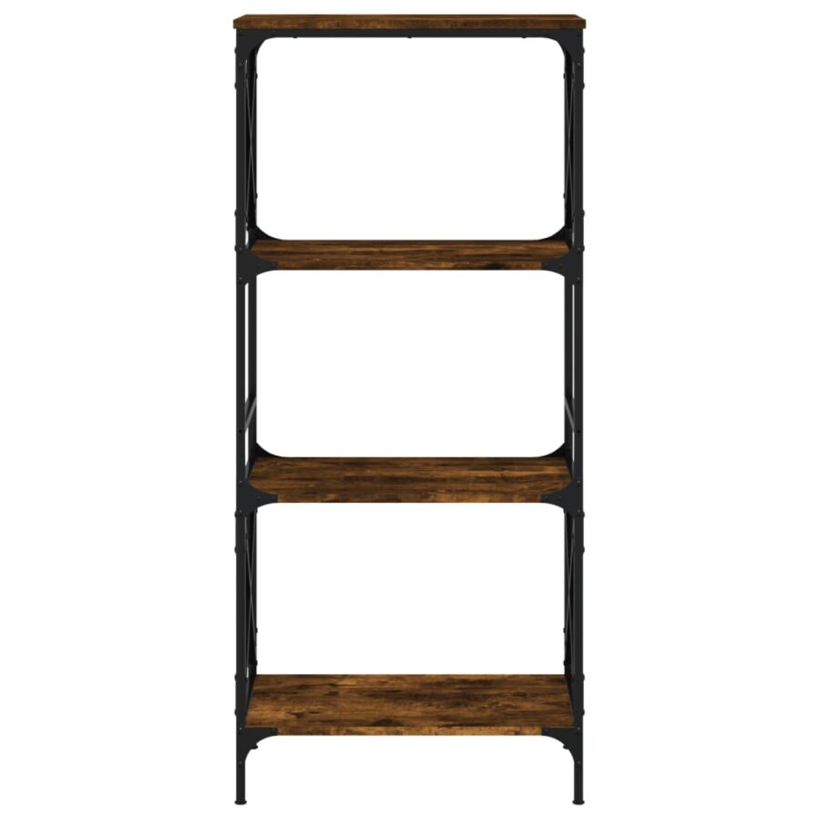 Boekenkast 4-laags 59x35x132 cm bewerkt hout gerookt eikenkleur - Afbeelding 4